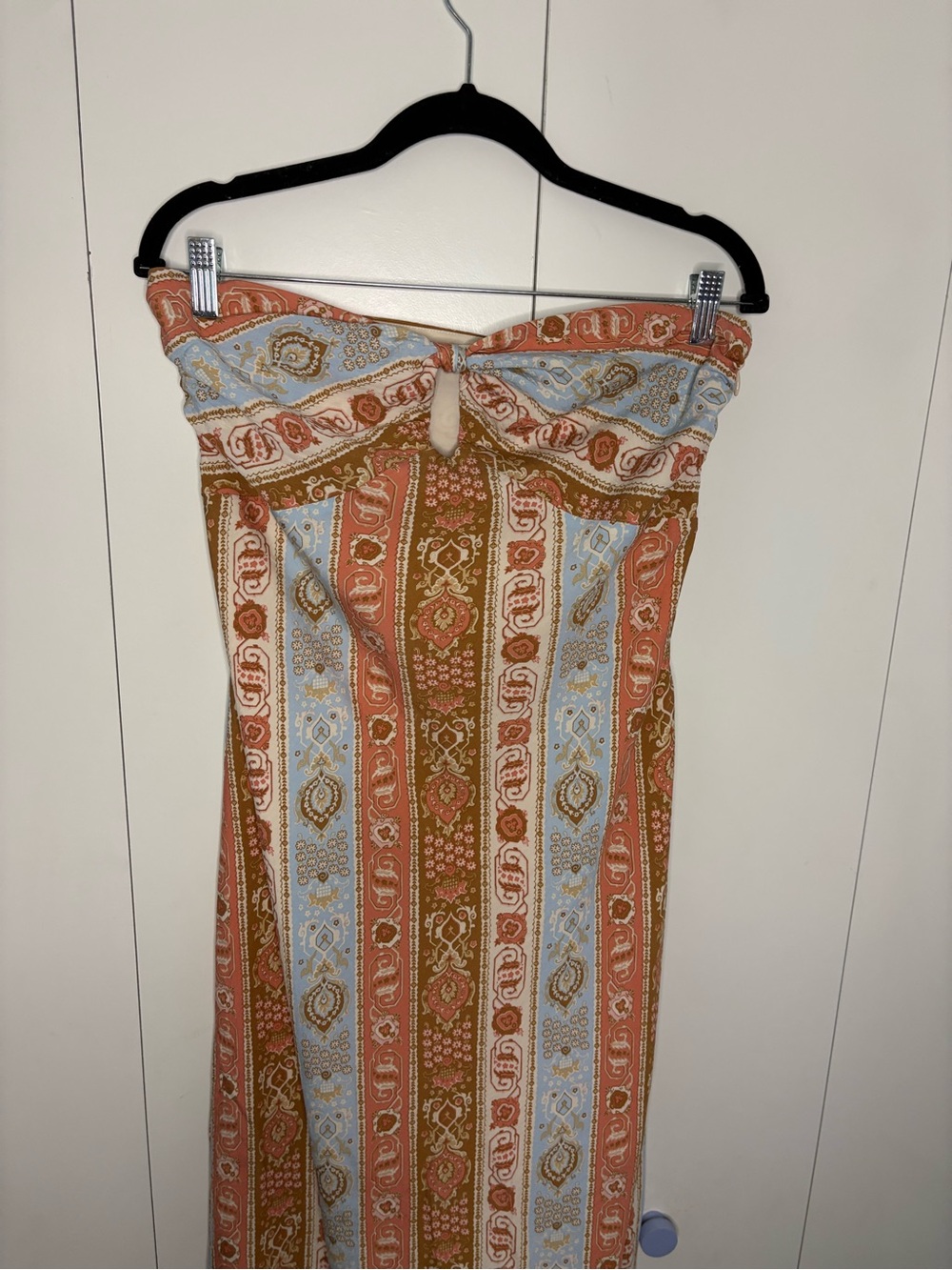 NWT Abercrombie & Fitch A&F Strapless Knotted Maxi Dress M multicolor print - Picture 6 of 10
